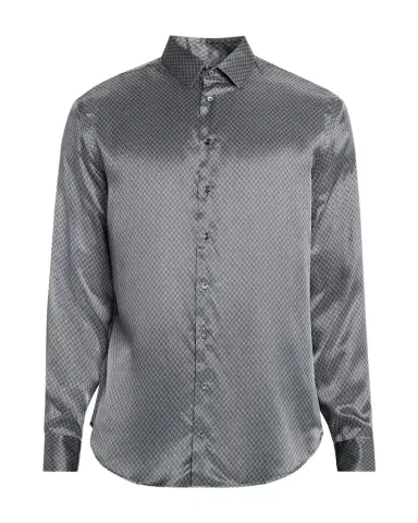 Giorgio Armani Men's Silk Chevron Button-Front Shirt | Thumbnail 1 Giorgio Armani Men's Silk Chevron Button-Front Shirt | Thumbnail 1