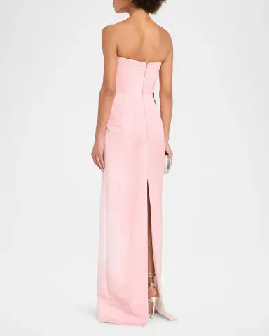 Oscar de la Renta Strapless Beaded Flower Column Gown | Thumbnail 3 Oscar de la Renta Strapless Beaded Flower Column Gown | Thumbnail 3