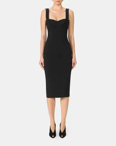 Costarellos Avera Sculpted Crepe Sleeveless Midi Dress | Thumbnail 2 Costarellos Avera Sculpted Crepe Sleeveless Midi Dress | Thumbnail 2