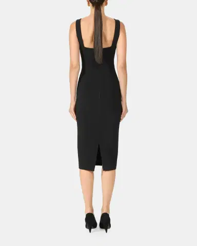 Costarellos Avera Sculpted Crepe Sleeveless Midi Dress | Thumbnail 3 Costarellos Avera Sculpted Crepe Sleeveless Midi Dress | Thumbnail 3