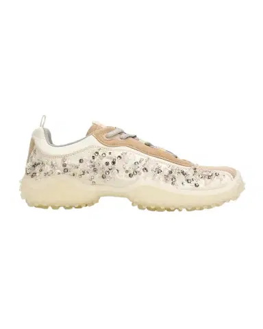 Miu Miu Embellished Suede and Canvas Low-Top Sneakers | Thumbnail 1