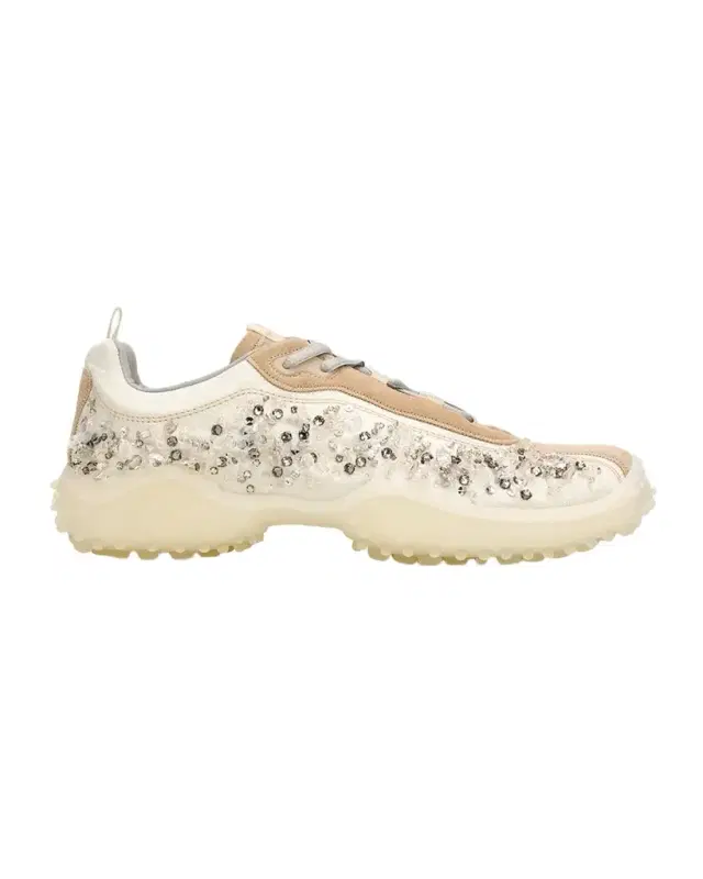 Miu Miu Embellished Suede and Canvas Low-Top Sneakers