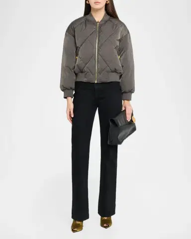 L'Agence Violeta Reversible Quilted Puffer Bomber Jacket | Thumbnail 2