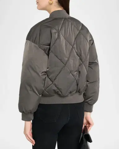 L'Agence Violeta Reversible Quilted Puffer Bomber Jacket | Thumbnail 3
