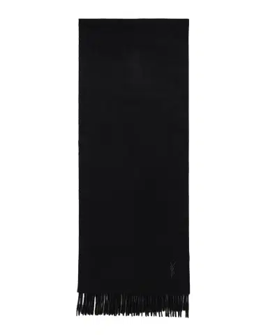 Saint Laurent Men's YSL Cashmere Embroidered-Cassandre Scarf | Thumbnail 1 Saint Laurent Men's YSL Cashmere Embroidered-Cassandre Scarf | Thumbnail 1