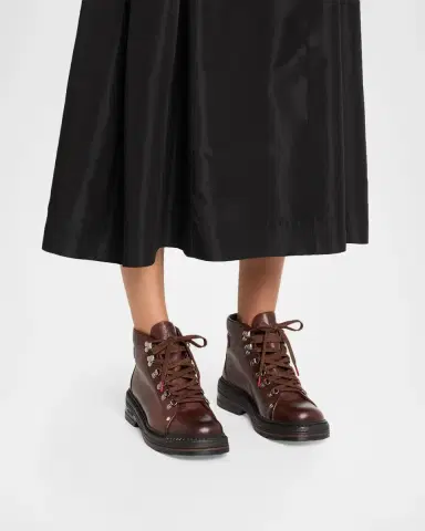 Miu Miu 40mm Lace-Up Leather Combat Boots | Thumbnail 2 Miu Miu 40mm Lace-Up Leather Combat Boots | Thumbnail 2