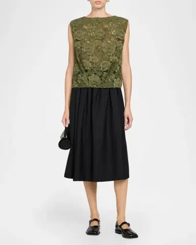 Simone Rocha Sleeveless Floral Lace Boxy Smock Top | Thumbnail 2 Simone Rocha Sleeveless Floral Lace Boxy Smock Top | Thumbnail 2