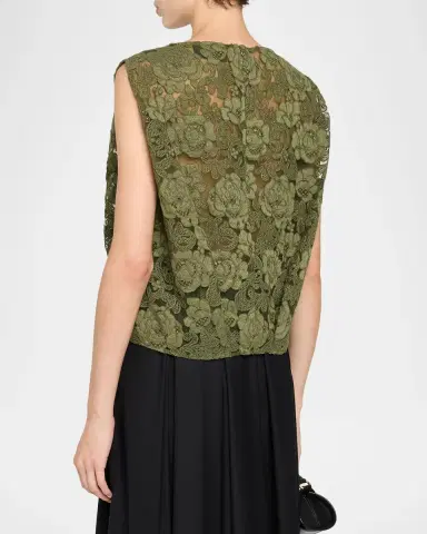Simone Rocha Sleeveless Floral Lace Boxy Smock Top | Thumbnail 3 Simone Rocha Sleeveless Floral Lace Boxy Smock Top | Thumbnail 3