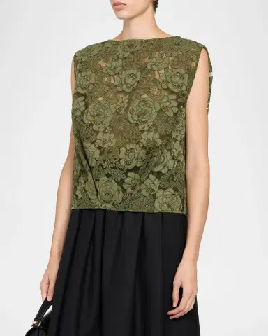 Simone Rocha Sleeveless Floral Lace Boxy Smock Top | Thumbnail 4 Simone Rocha Sleeveless Floral Lace Boxy Smock Top | Thumbnail 4