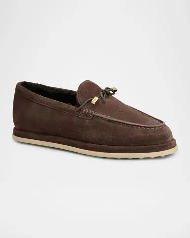 Tod's Men's Suede Shearling-Lined Moc-Toe Loafers | Thumbnail 2 Tod's Men's Suede Shearling-Lined Moc-Toe Loafers | Thumbnail 2