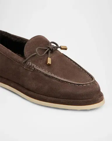 Tod's Men's Suede Shearling-Lined Moc-Toe Loafers | Thumbnail 3 Tod's Men's Suede Shearling-Lined Moc-Toe Loafers | Thumbnail 3