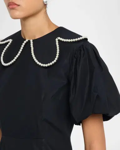 Simone Rocha Pearly-Beaded Collar Puff-Sleeve Midi Dress | Thumbnail 5 Simone Rocha Pearly-Beaded Collar Puff-Sleeve Midi Dress | Thumbnail 5