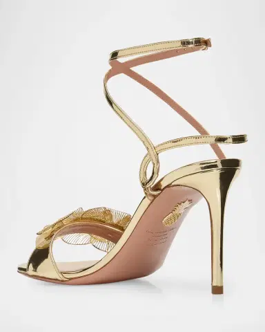 Aquazzura 85mm Flora Mystica Metallic Sandals | Thumbnail 4