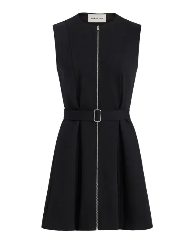 DEREK LAM 10 CROSBY Deeda Ponte Zip-Front Mini Dress