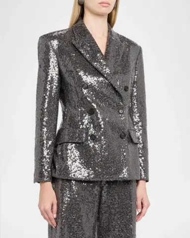 Brunello Cucinelli Sequin Embellished Suit-Type Jacket | Thumbnail 4 Brunello Cucinelli Sequin Embellished Suit-Type Jacket | Thumbnail 4