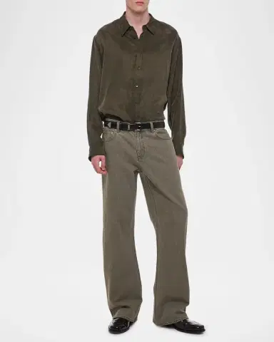 Helmut Lang Men's Fluid Lyocell and Viscose Button-Down Shirt | Thumbnail 2 Helmut Lang Men's Fluid Lyocell and Viscose Button-Down Shirt | Thumbnail 2