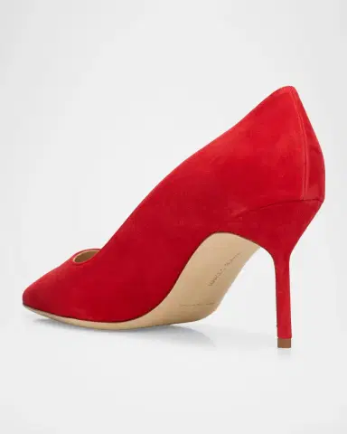 Manolo Blahnik 70mm BB Pick Suede Pumps | Thumbnail 2