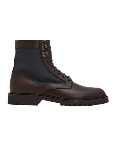 Brunello Cucinelli Men's Leather and Textile Lace-Up Boots | Thumbnail 1 Brunello Cucinelli Men's Leather and Textile Lace-Up Boots | Thumbnail 1