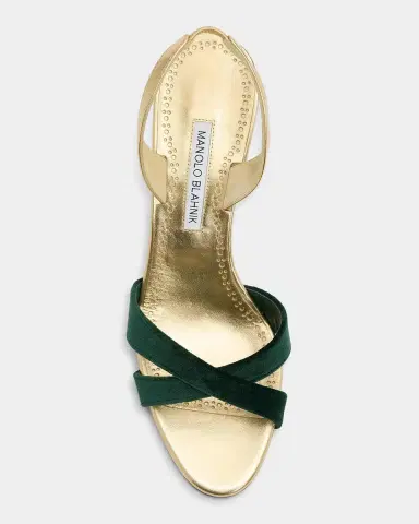 Manolo Blahnik Callydra 90MM Velvet-Trimmed Slingback Sandals | Thumbnail 5 Manolo Blahnik Callydra 90MM Velvet-Trimmed Slingback Sandals | Thumbnail 5