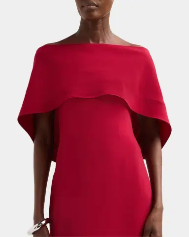 Amsale Stretch Crepe Scarf Column Gown | Thumbnail 4