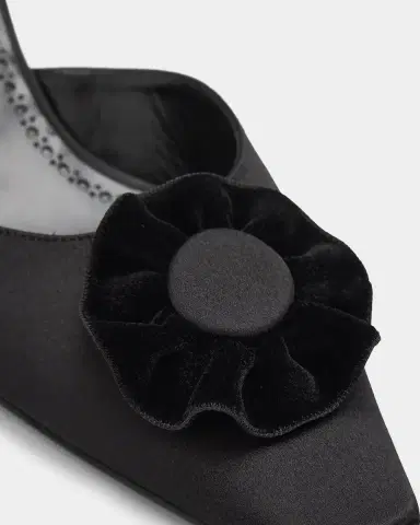 Manolo Blahnik Caulon 50MM Satin Velvet-Trimmed Mules | Thumbnail 5 Manolo Blahnik Caulon 50MM Satin Velvet-Trimmed Mules | Thumbnail 5