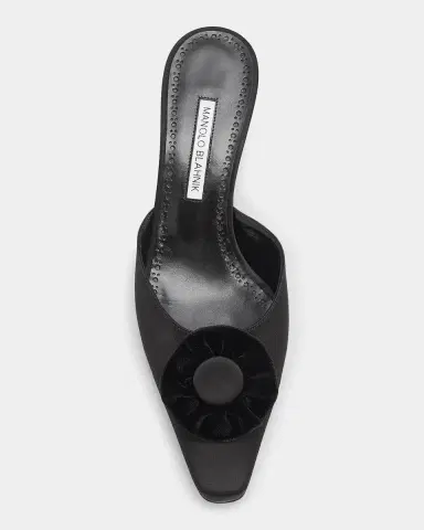 Manolo Blahnik Caulon 50MM Satin Velvet-Trimmed Mules | Thumbnail 6 Manolo Blahnik Caulon 50MM Satin Velvet-Trimmed Mules | Thumbnail 6
