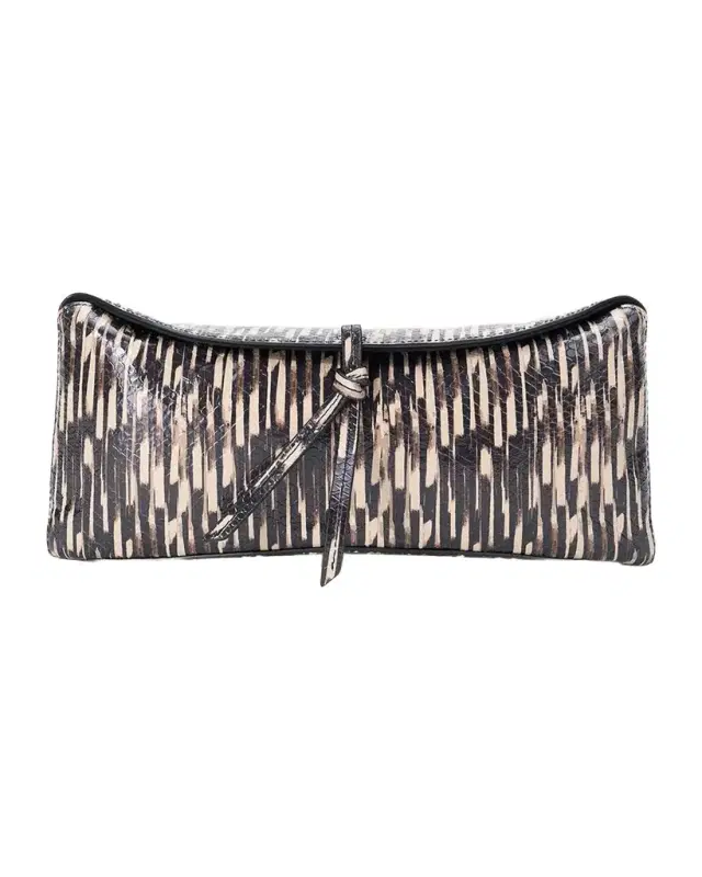 Staud Eve Printed Leather Clutch