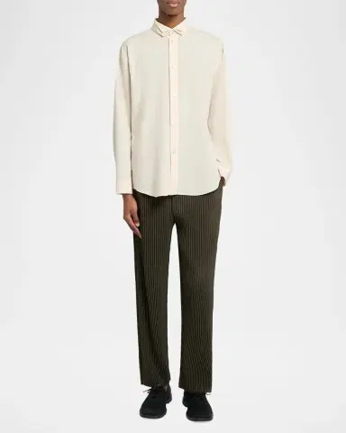 Homme Plissé Issey Miyake Men's Pleated-Collar Dress Shirt | Thumbnail 2 Homme Plissé Issey Miyake Men's Pleated-Collar Dress Shirt | Thumbnail 2