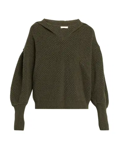 Ulla Johnson Lila Wool Open Knit Sailor-Collar Sweater | Thumbnail 2
