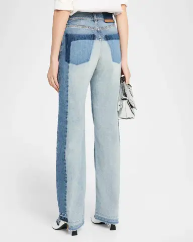 Stella McCartney Mid-Rise Patchwork Straight-Leg Jeans | Thumbnail 3 Stella McCartney Mid-Rise Patchwork Straight-Leg Jeans | Thumbnail 3