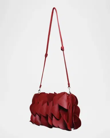 Farm Rio Leather Flower Applique Clutch Bag | Thumbnail 2