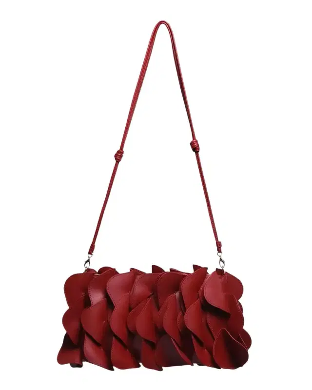 Farm Rio Leather Flower Applique Clutch Bag