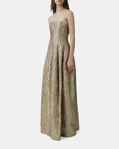 Simkhai Celeste Strapless Metallic Jacquard Gown | Thumbnail 2