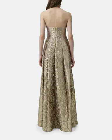 Simkhai Celeste Strapless Metallic Jacquard Gown | Thumbnail 3