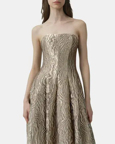 Simkhai Celeste Strapless Metallic Jacquard Gown | Thumbnail 4