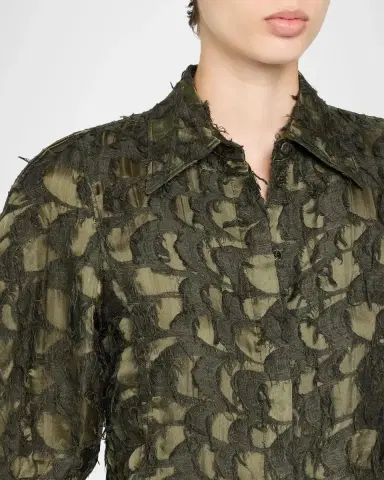 Gabriela Hearst Sansi Textured Jacquard Puff-Sleeve Button-Down Top | Thumbnail 5 Gabriela Hearst Sansi Textured Jacquard Puff-Sleeve Button-Down Top | Thumbnail 5