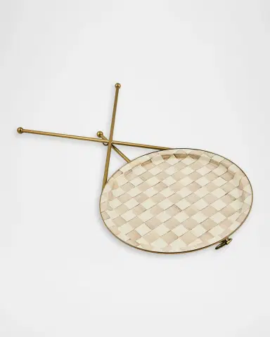 MacKenzie-Childs Mocha Check Enamel Tilt Accent Table | Thumbnail 3