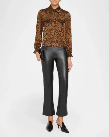 Generation Love Priya Leopard Georgette Shirt | Thumbnail 2 Generation Love Priya Leopard Georgette Shirt | Thumbnail 2