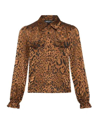 Generation Love Priya Leopard Georgette Shirt | Thumbnail 1 Generation Love Priya Leopard Georgette Shirt | Thumbnail 1