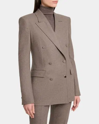 Gabriela Hearst Gavin Wool-Cashmere Flannel Double-Breasted Blazer Jacket | Thumbnail 4 Gabriela Hearst Gavin Wool-Cashmere Flannel Double-Breasted Blazer Jacket | Thumbnail 4