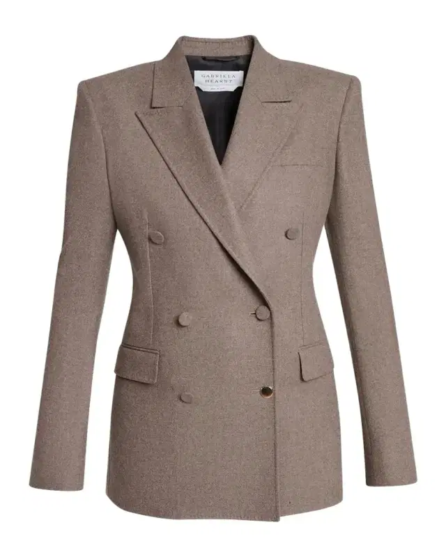 Gavin Wool-Cashmere Flannel Double-Breasted Blazer Jacket