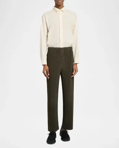 Homme Plissé Issey Miyake Men's Pleated Straight Leg Pull-On Pants | Thumbnail 2 Homme Plissé Issey Miyake Men's Pleated Straight Leg Pull-On Pants | Thumbnail 2