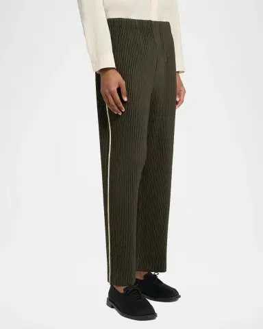 Homme Plissé Issey Miyake Men's Pleated Straight Leg Pull-On Pants | Thumbnail 4 Homme Plissé Issey Miyake Men's Pleated Straight Leg Pull-On Pants | Thumbnail 4