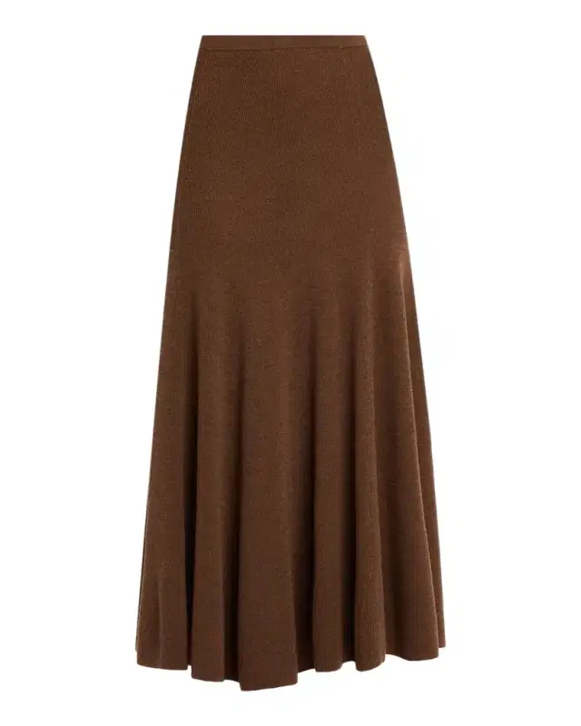 Ulla Johnson Azaria Pleated Merino Wool Midi Skirt