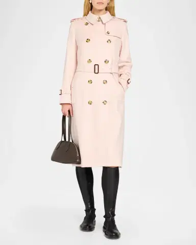 Burberry Kensington Double-Breasted Trench Coat in Brushed Cashmere | Thumbnail 2 Burberry Kensington Double-Breasted Trench Coat in Brushed Cashmere | Thumbnail 2