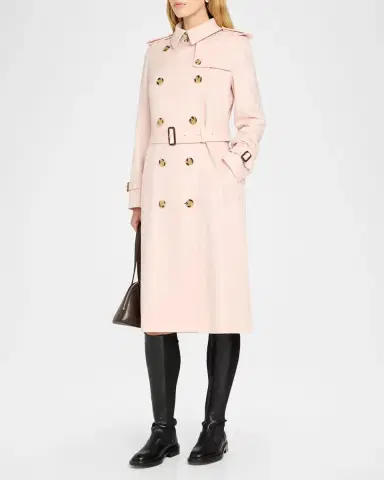 Burberry Kensington Double-Breasted Trench Coat in Brushed Cashmere | Thumbnail 4 Burberry Kensington Double-Breasted Trench Coat in Brushed Cashmere | Thumbnail 4