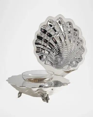 Tania Bulhoes Shell Silvertone Caviar Server | Thumbnail 2