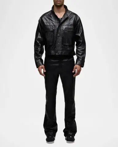 Hudson Men's Leather Stand-Collar Jacket | Thumbnail 2 Hudson Men's Leather Stand-Collar Jacket | Thumbnail 2