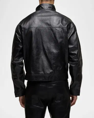 Hudson Men's Leather Stand-Collar Jacket | Thumbnail 3 Hudson Men's Leather Stand-Collar Jacket | Thumbnail 3