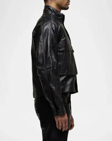 Hudson Men's Leather Stand-Collar Jacket | Thumbnail 6 Hudson Men's Leather Stand-Collar Jacket | Thumbnail 6